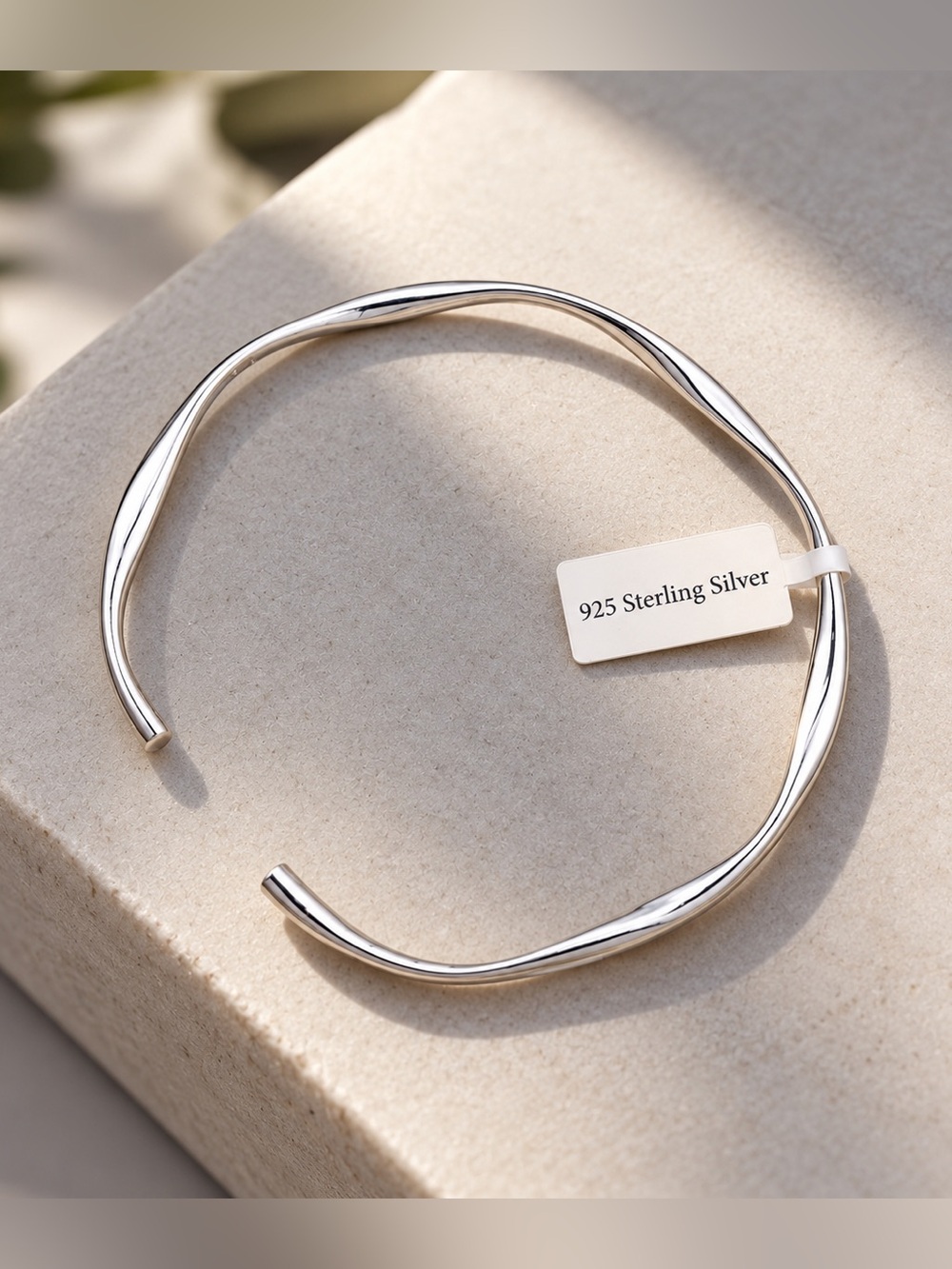 Sterling silver cuff open bangle bracelet